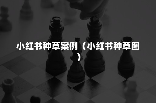 小红书种草案例（小红书种草图）