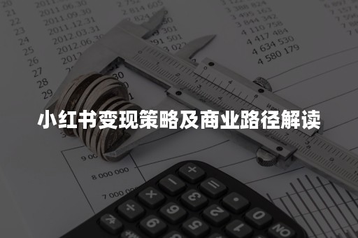 小红书变现策略及商业路径解读