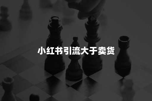 小红书引流大于卖货