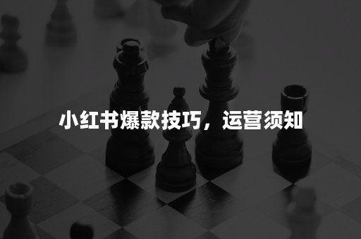 小红书爆款技巧，运营须知