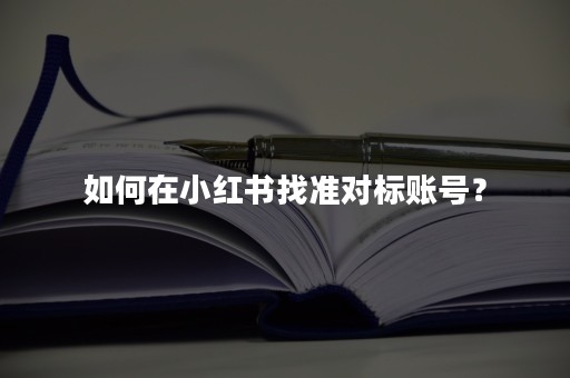 如何在小红书找准对标账号？