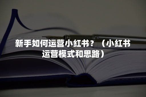 新手如何运营小红书？（小红书运营模式和思路）