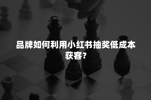 品牌如何利用小红书抽奖低成本获客？