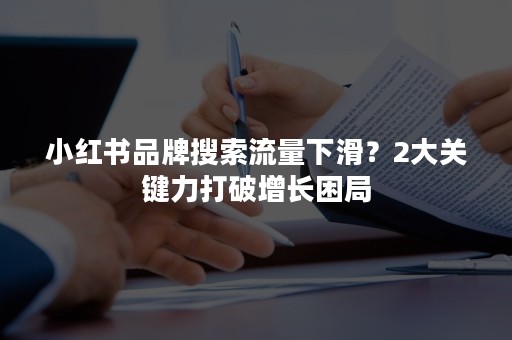 小红书品牌搜索流量下滑？2大关键力打破增长困局