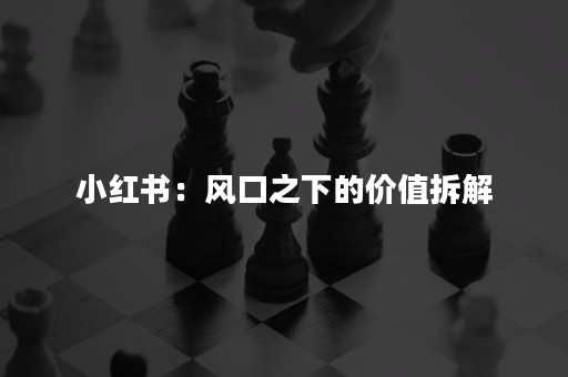 小红书：风口之下的价值拆解