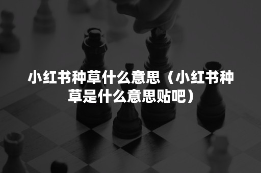 小红书种草什么意思（小红书种草是什么意思贴吧）