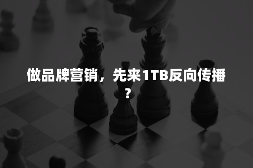 做品牌营销，先来1TB反向传播？