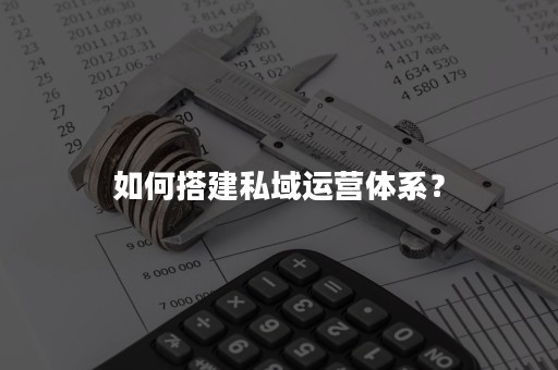 如何搭建私域运营体系？