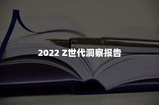 2022 Z世代洞察报告