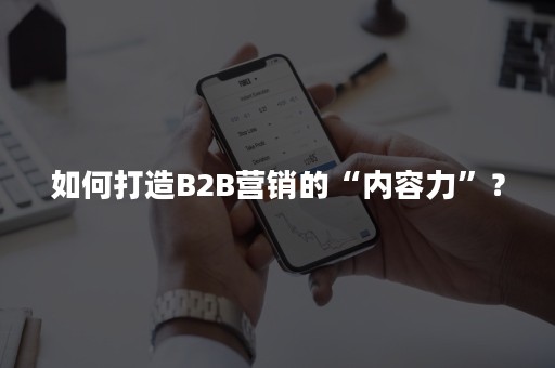 如何打造B2B营销的“内容力”？