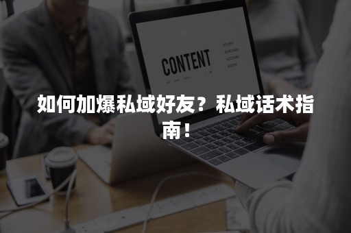 如何加爆私域好友？私域话术指南！