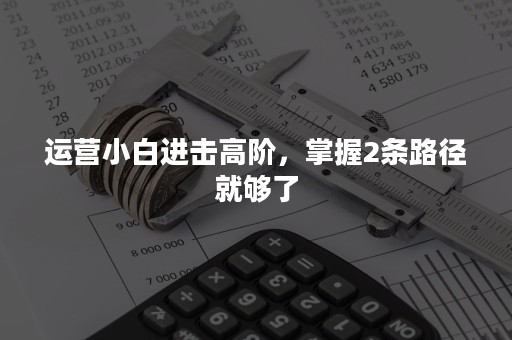 运营小白进击高阶，掌握2条路径就够了