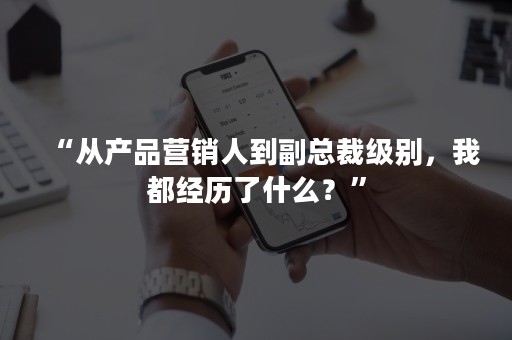 “从产品营销人到副总裁级别，我都经历了什么？”