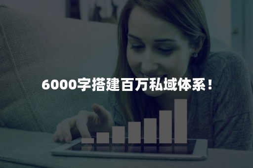 6000字搭建百万私域体系！