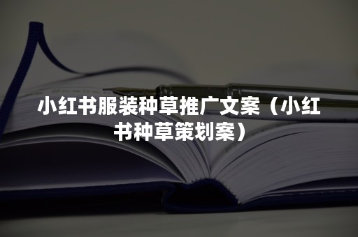 小红书服装种草推广文案（小红书种草策划案）