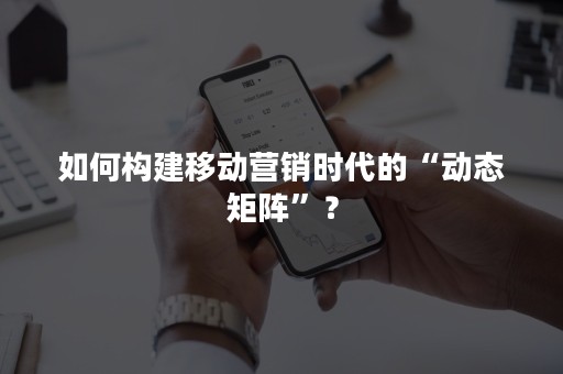如何构建移动营销时代的“动态矩阵”？