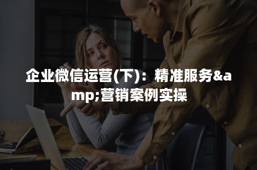 企业微信运营(下)：精准服务&营销案例实操