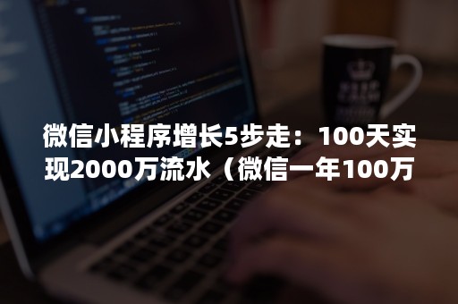 微信小程序增长5步走：100天实现2000万流水（微信一年100万流水）