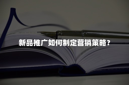 新品推广如何制定营销策略？