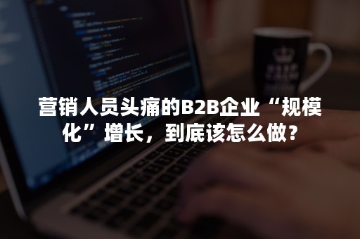 营销人员头痛的B2B企业“规模化”增长，到底该怎么做？