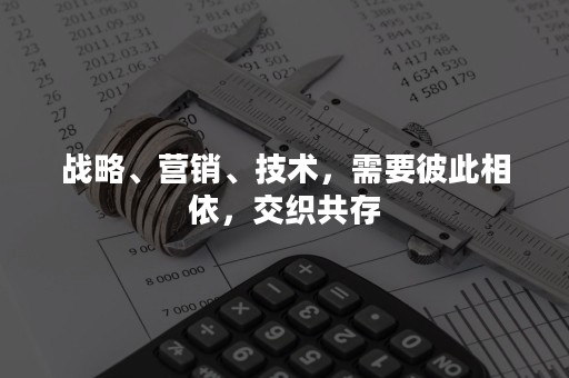 战略、营销、技术，需要彼此相依，交织共存