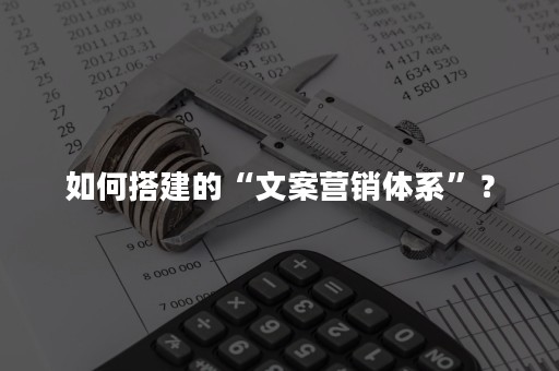 如何搭建的“文案营销体系”？